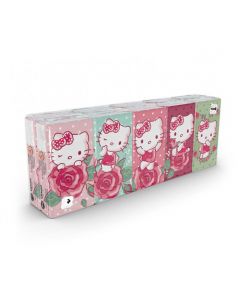 Buy Paper handkerchiefs with 'Hello Kitty' pattern 4 layers, 10 packs x 9 sheets, 21x21 cm, World Cart | Online Pharmacy | https://buy-pharm.com