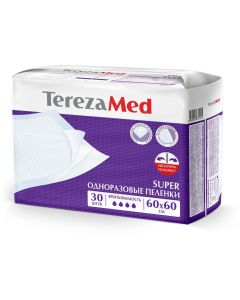 Buy Medical diaper TerezaMed disposable absorbent Super 60 x 60 cm 30 pcs, 60 x 60 cm, 30 pcs | Online Pharmacy | https://buy-pharm.com