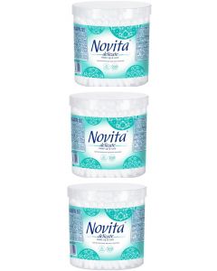 Buy Cotton buds Novita Delicate, in a jar, 3 packs of 200 pcs. | Online Pharmacy | https://buy-pharm.com