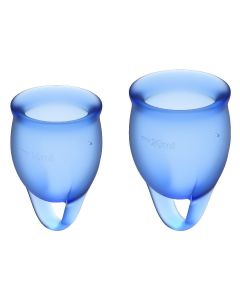 Buy A set of menstrual cups with a tail-loop Feel Сonfident Menstrual Cup Dark Blue | Online Pharmacy | https://buy-pharm.com