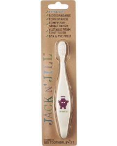 Buy Jack N'Jill Kids Extra Soft Toothbrush Hippo, 1 to 3 years old, white, organic. | Online Pharmacy | https://buy-pharm.com