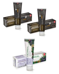 Buy Toothpaste set pearl professional: Black Tmin 100 ml, 2 pcs. and Herbal Siberian Fir, 100 ml., 1 pc. | Online Pharmacy | https://buy-pharm.com