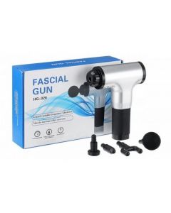 Buy Massager with an active vibration head with 4 attachments and 6 modes for sports and fitness XPRO Relax Gun 320. Silver | Online Pharmacy | https://buy-pharm.com