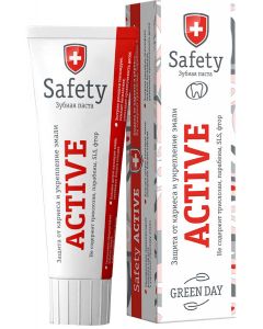 Buy Green Day Safety Active Toothpaste protection against caries and enamel strengthening, 100 ml | Online Pharmacy | https://buy-pharm.com