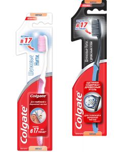 Buy Colgate Toothbrush 'Silk threads', with soft bristles, assorted colors + Colgate Toothbrush 'Silk threads', with charcoal, with soft bristles , color in assortment | Online Pharmacy | https://buy-pharm.com
