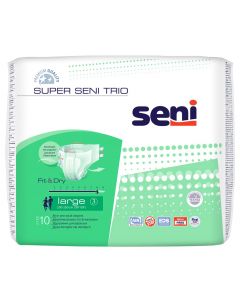 Buy Seni Diapers for adults 'Super Seni Trio', size 3 (100-150 cm), 10 pcs | Online Pharmacy | https://buy-pharm.com