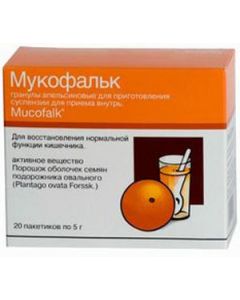 Buy Mucofalk gran. prigot. suspension d / int. taking 5g pack. # 20 (orange) | Online Pharmacy | https://buy-pharm.com