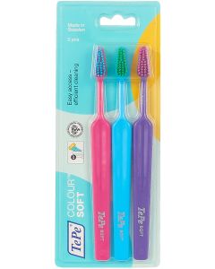 Buy TePe Color toothbrush, soft, length 18 cm, 3 pcs | Online Pharmacy | https://buy-pharm.com