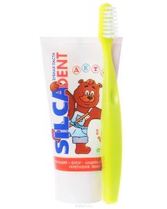Buy Silca Dent Cola flavored children's toothpaste with toothbrush assorted colors  | Online Pharmacy | https://buy-pharm.com