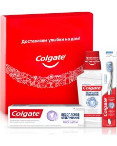 Buy Colgate set Safe Whitening toothpaste Care of gums Whitening 75 ml + toothbrush + mouthwash 250 ml | Online Pharmacy | https://buy-pharm.com