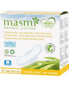 Buy Natural sanitary pads Masmi 'Organic Cotton' ultra-thin, daytime 10 pcs | Online Pharmacy | https://buy-pharm.com