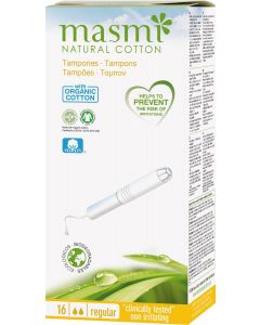 Buy Natural Masmi Natural Cotton Regular tampons, with applicator 16 pcs | Online Pharmacy | https://buy-pharm.com