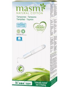 Buy Natural Masmi Natural Cotton Super tampons with applicator 14 pcs | Online Pharmacy | https://buy-pharm.com