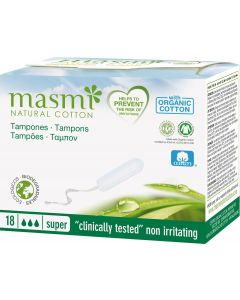 Buy Natural tampons Masmi Natural Cotton Super 18 pcs | Online Pharmacy | https://buy-pharm.com