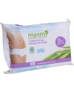 Buy Natural wet wipes Masmi Natural Cotton, for intimate hygiene 20 pcs | Online Pharmacy | https://buy-pharm.com