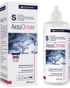 Buy AquaOptics 250 ml, lens solution (with a container for lenses) | Online Pharmacy | https://buy-pharm.com
