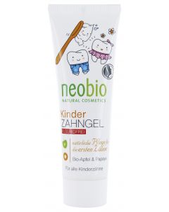 Buy Neobio Natural Gel Toothpaste for Children without Fluoride with Bio-Apple and Papaya 50 ml  | Online Pharmacy | https://buy-pharm.com